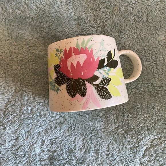 Starbucks Other - Floral Speckled Starbucks Mug with Pink and Yellow Accents